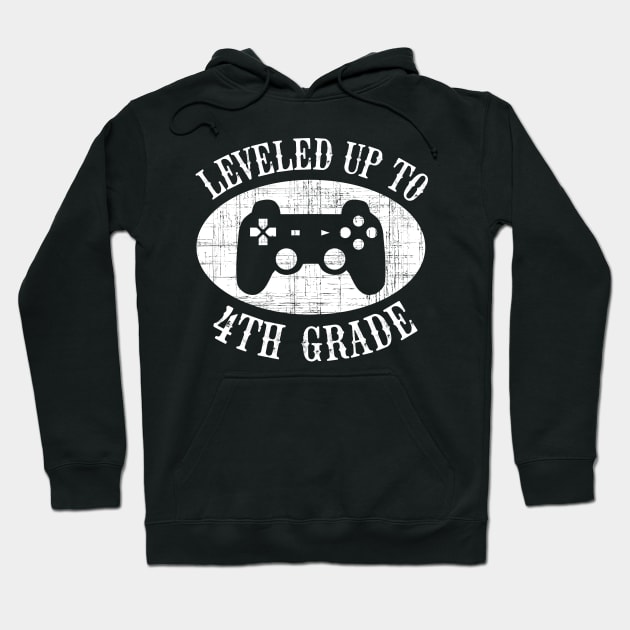 Leveled Up To 4th Grade Gamer Back To School First Day Boys Hoodie by kateeleone97023